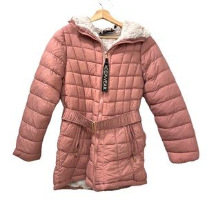 Rocawear pink puffer hooded jacket small
